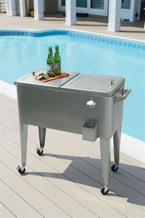 outdoor metal cooler box|decorative coolers for the patio.